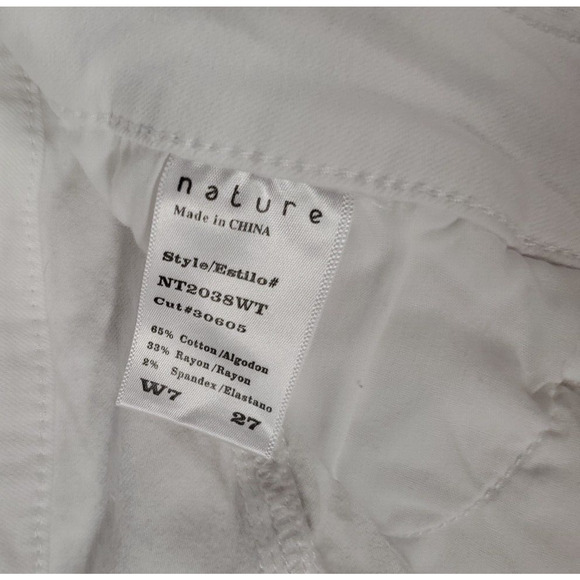 Nature Womens Estilo Jeans Skinny Ripped Distressed Stretch White Size 7/27 - Picture 11 of 11